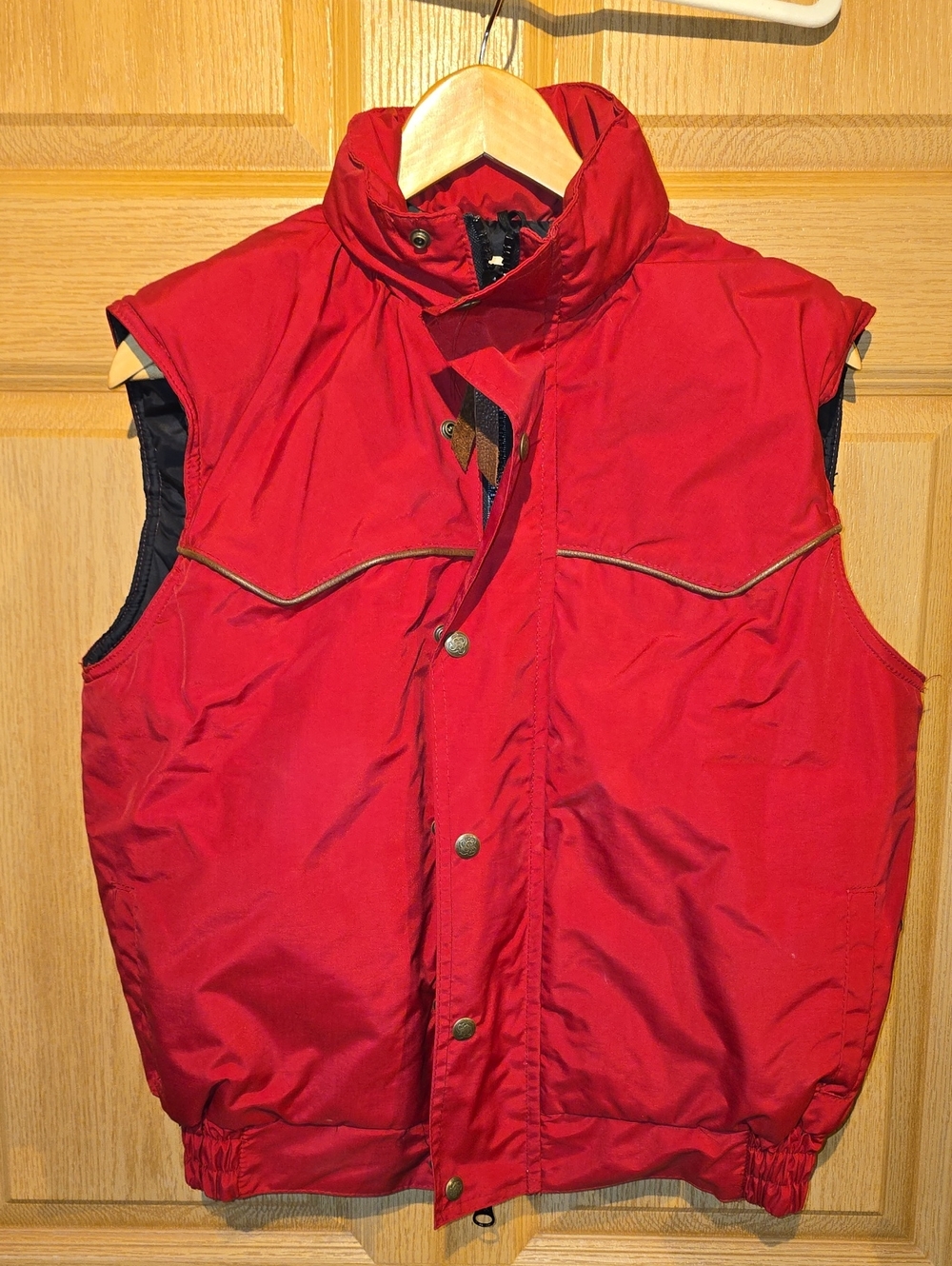 Men's Red Quilted Puffer Vest - Insulated Sleeveless Jacket